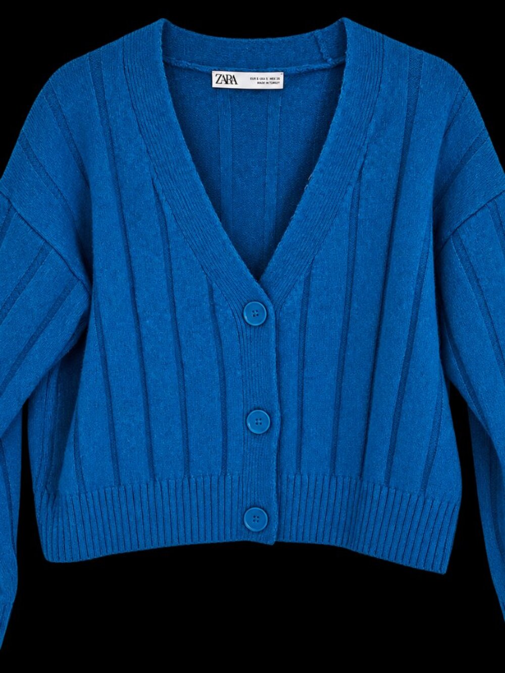 Zara Royal Blue Ribbed Cardigan